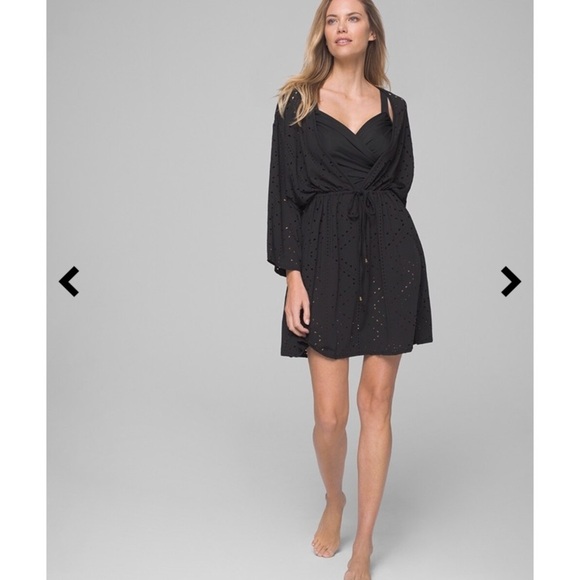 NWT DOTTI for Soma Mayan Diamond Laser Cut Tunic Coverup in Black - Picture 3 of 13